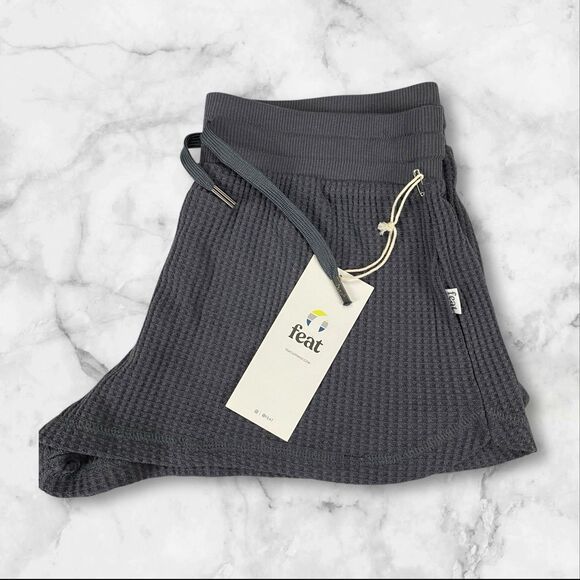 Feat Women’s TreeCell Waffle Shorts Gray Drawstring Size Small NWT - Picture 4 of 13